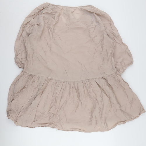 H&M Women's Beige Swing Dress M Viscose Casual