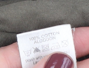 Topman Men's Green Henley T-Shirt, Size L