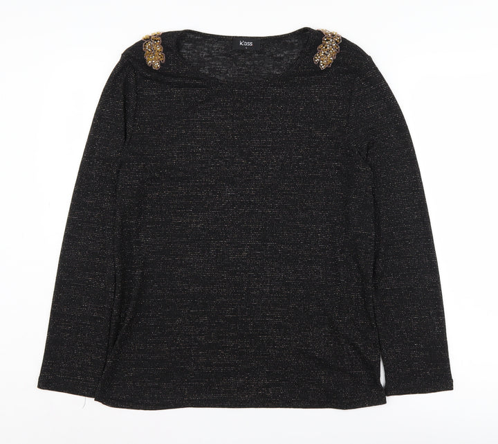 Klass Women's Black Beaded Pullover Jumper L