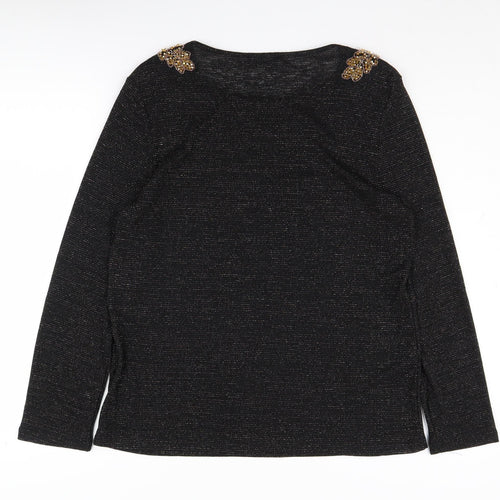 Klass Women's Black Beaded Pullover Jumper L