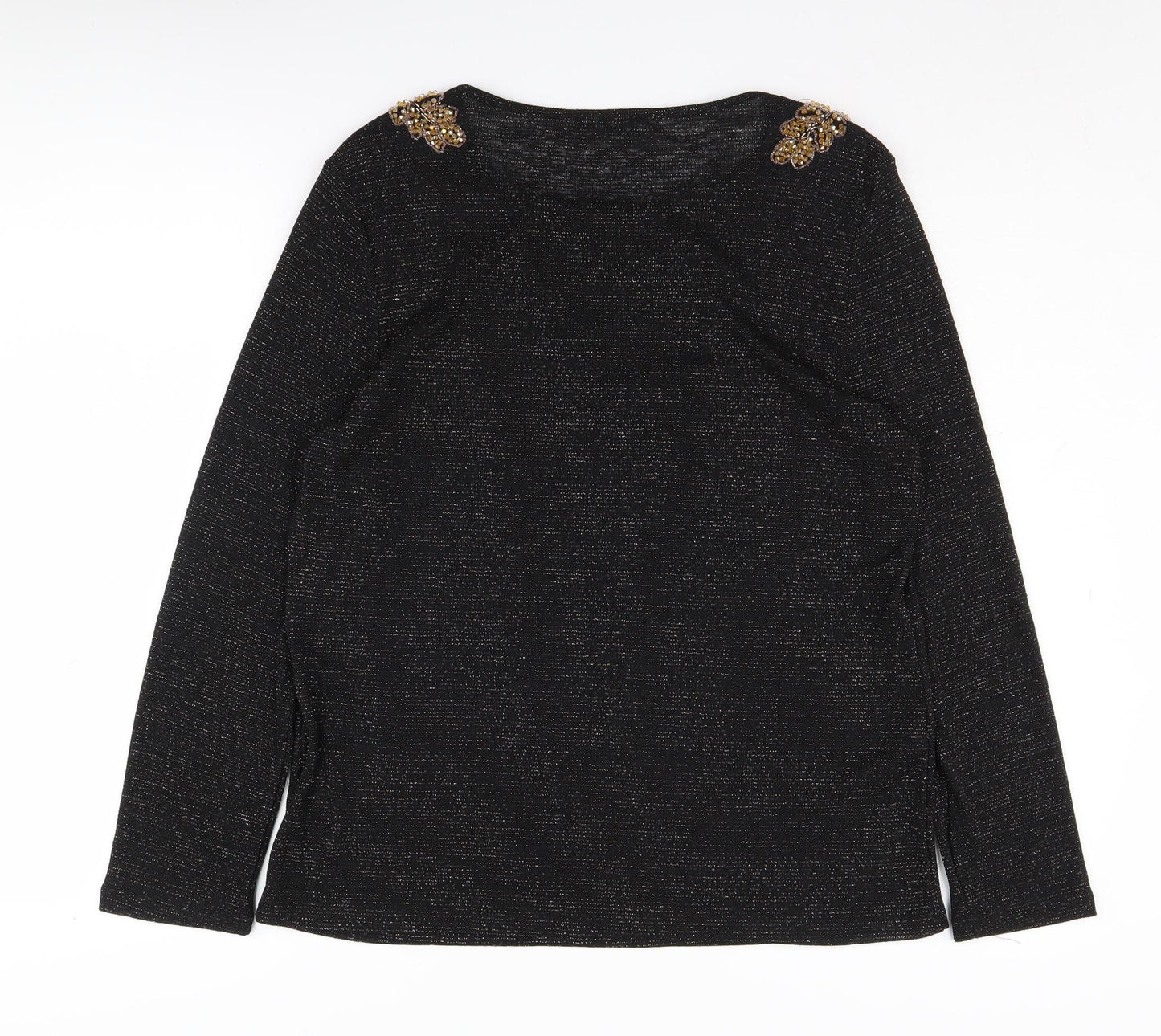 Klass Women's Black Beaded Pullover Jumper L