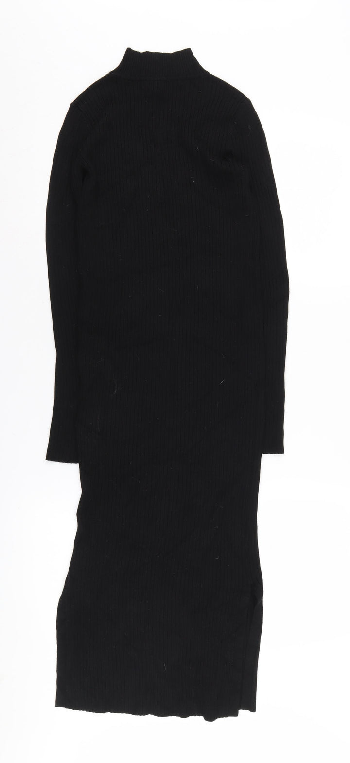 New Look Women's Black High Neck Dress Size 8