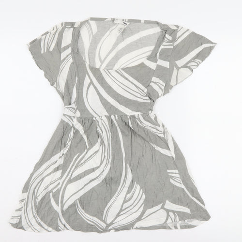 H&M Women's Grey Tunic Blouse, Size S, Geometric