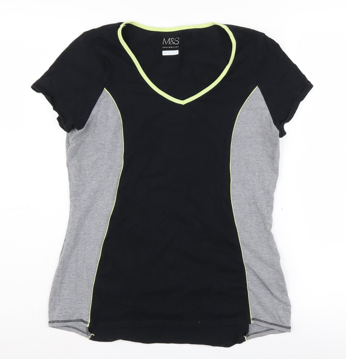 Marks and Spencer Women's Black V-Neck Athletic Top, UK 14