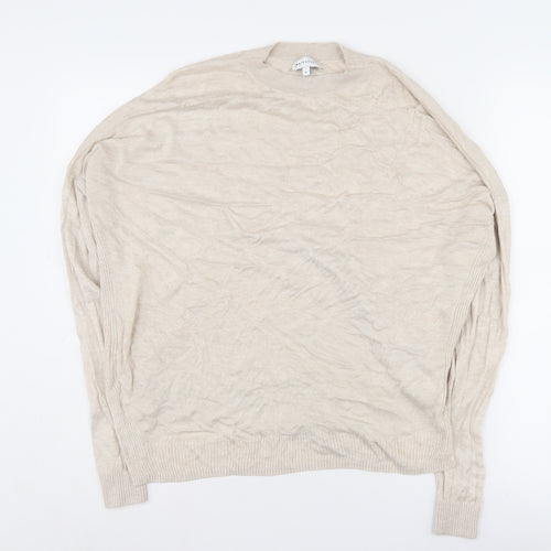 Warehouse Women's Beige Mock Neck Pullover Jumper Size 8