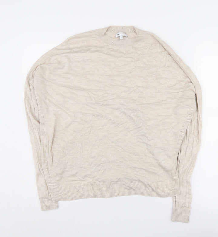 Warehouse Women's Beige Mock Neck Pullover Jumper Size 8