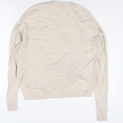 Warehouse Women's Beige Mock Neck Pullover Jumper Size 8
