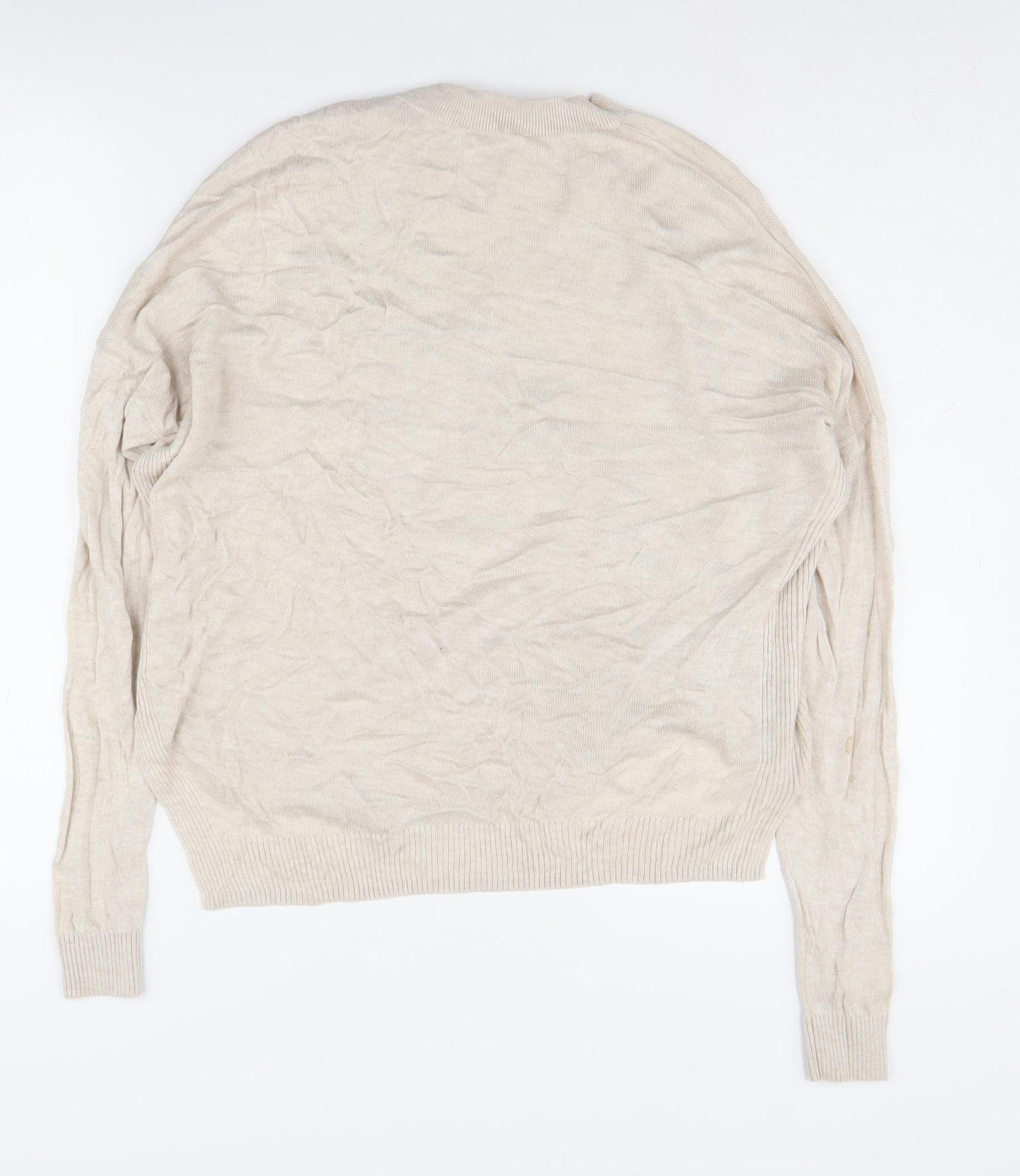 Warehouse Women's Beige Mock Neck Pullover Jumper Size 8