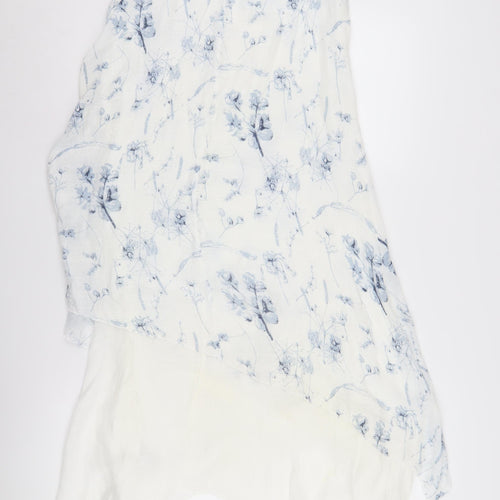 Izabel London White Floral Asymmetric Dress Size 8