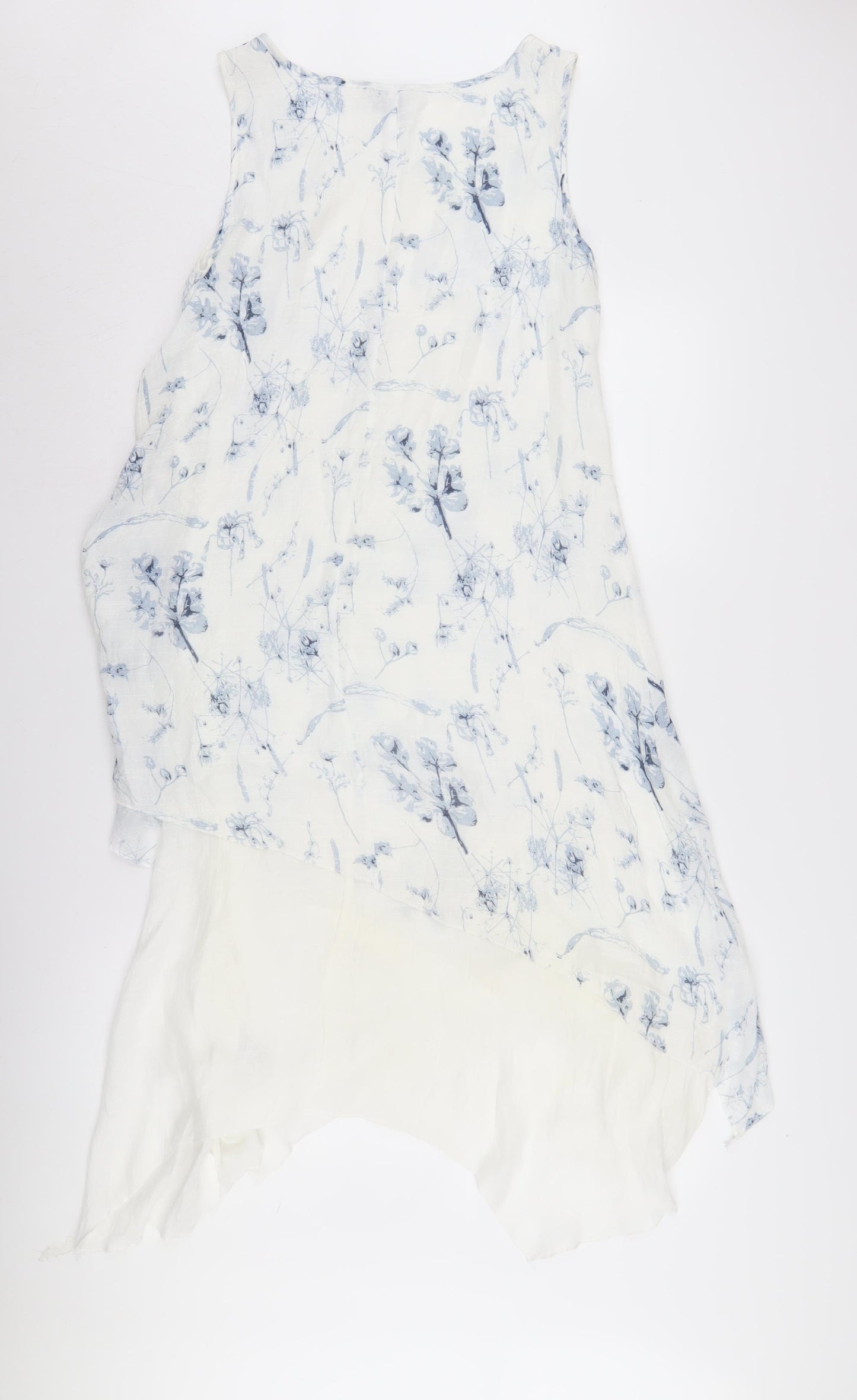 Izabel London White Floral Asymmetric Dress Size 8