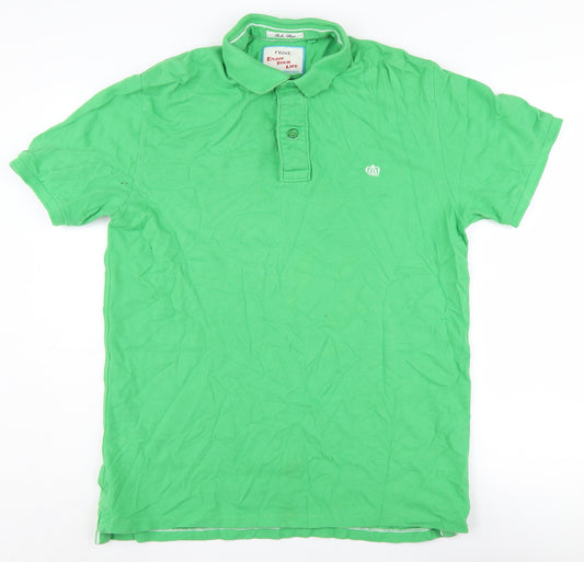 Next Men's Green Polo, Size L, Vintage Style