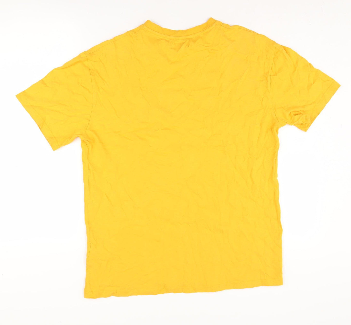 Topman Yellow Cotton Crew Neck Men's T-Shirt Size S
