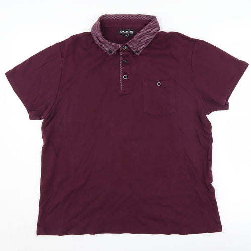 Debenhams Men's Purple M Short Sleeve Polo