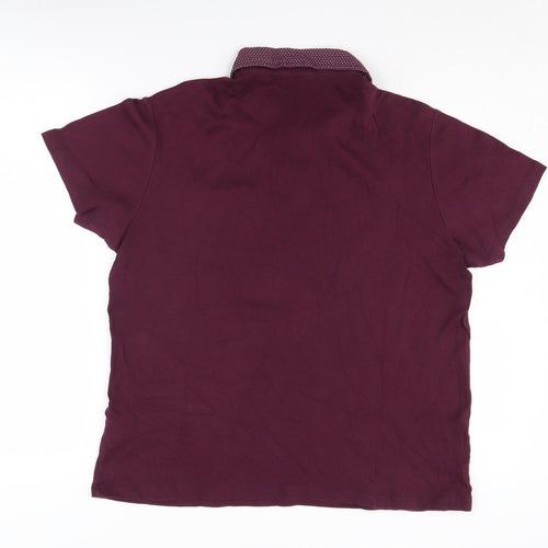 Debenhams Men's Purple M Short Sleeve Polo