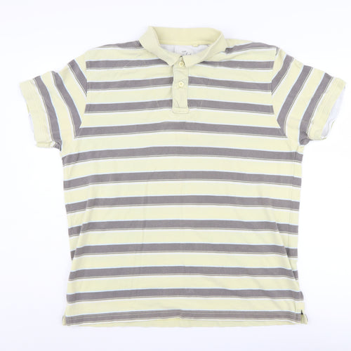 Next Men's Multicoloured Striped Polo Shirt XL