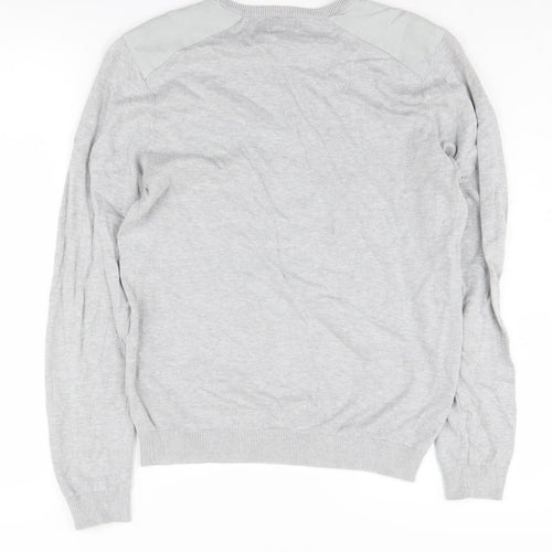 H&M Men's Grey Cotton Pullover Jumper Size S