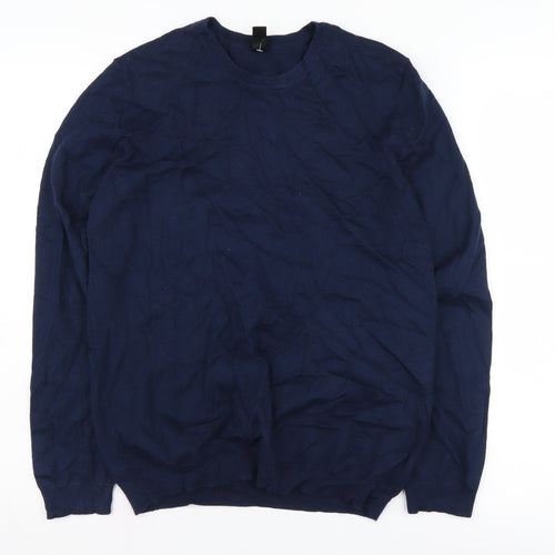 MAN Men's Blue Crew Neck Pullover Jumper - Size L