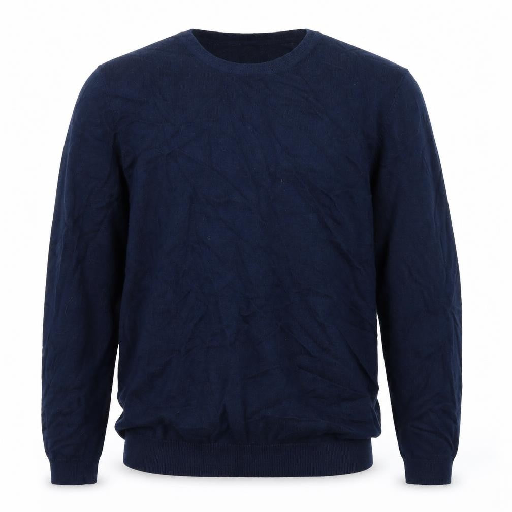 Front view of MAN Men's Blue Crew Neck jumper -, size L