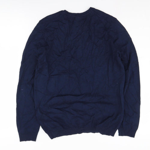 MAN Men's Blue Crew Neck Pullover Jumper - Size L