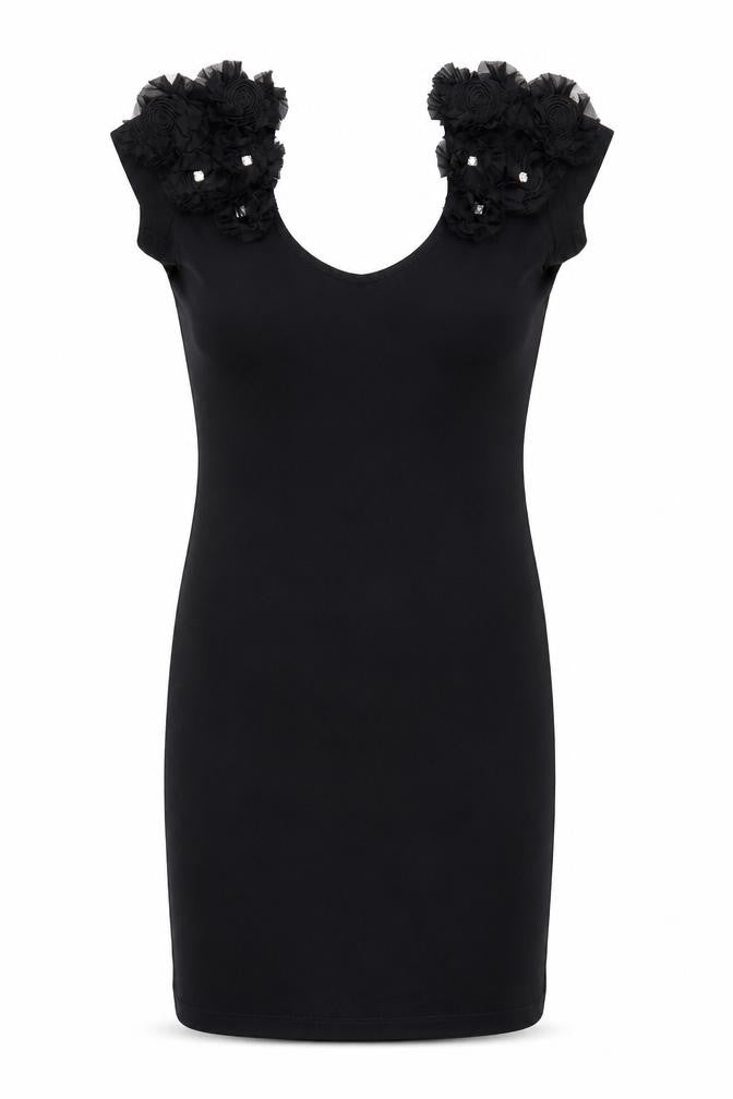 Front view of River Island Women's Black Sleeveless Dress, size 10
