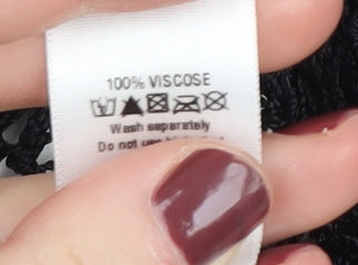 Wallis Women's Black Shrug V-Neck L Open-Knit