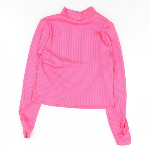 River Island Girls Pink Pullover Top 7-8 Years Casual Knit