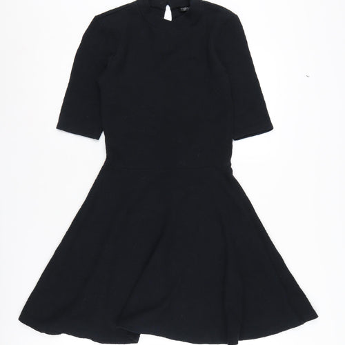 Topshop Women's Black Fit & Flare Dress Size 8