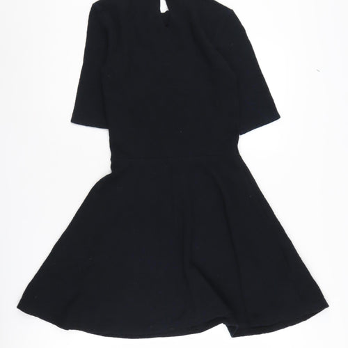 Topshop Women's Black Fit & Flare Dress Size 8