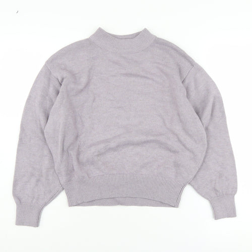 H&M Women's Purple Mock Neck Pullover Jumper XS