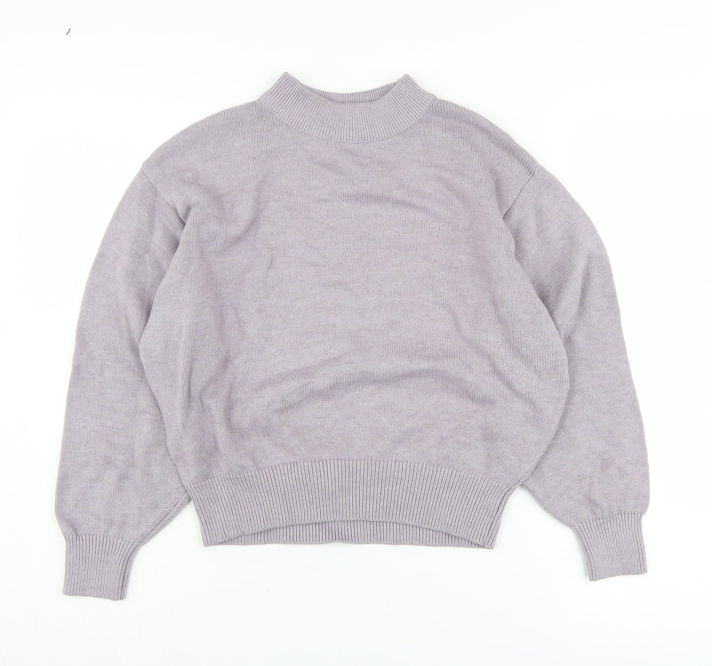 H&M Women's Purple Mock Neck Pullover Jumper XS