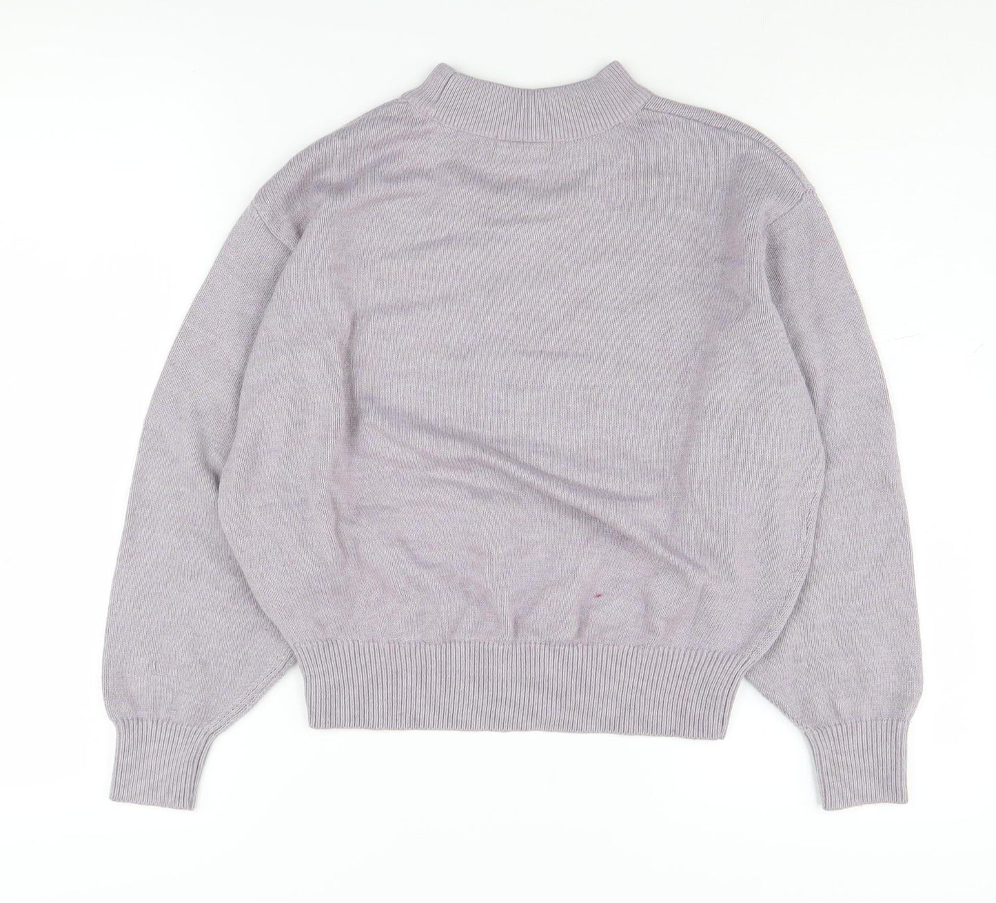 H&M Women's Purple Mock Neck Pullover Jumper XS