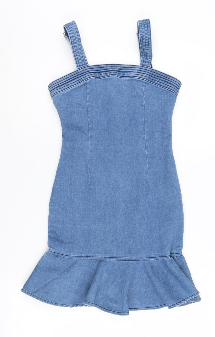 Parisian Women's Blue Denim Bodycon Dress - Size 8