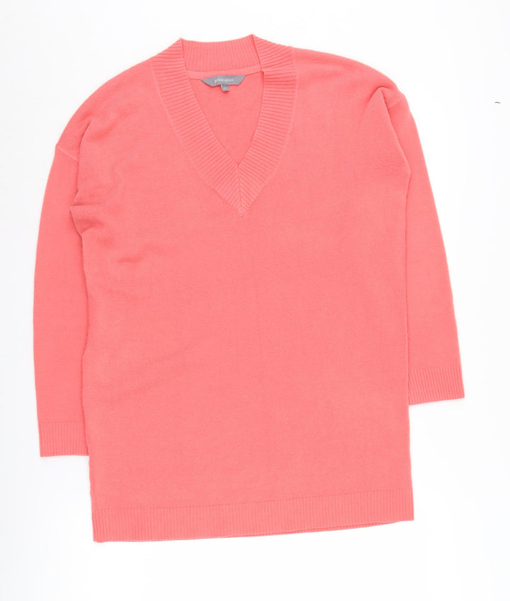 Principles Women's Pink V-Neck Pullover Jumper Size 12