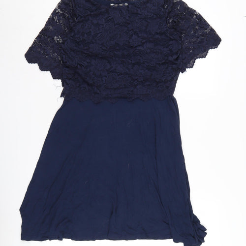 H&M Women's Blue A-Line Maternity Lace Dress