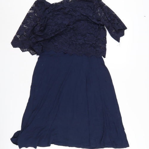 H&M Women's Blue A-Line Maternity Lace Dress