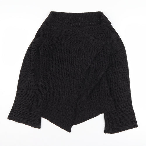 Principles Petite Women's Black Open-Knit Pullover Jumper S