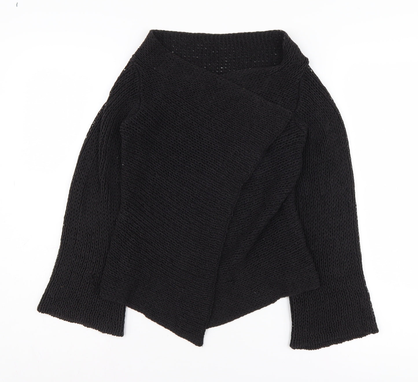 Principles Petite Women's Black Open-Knit Pullover Jumper S