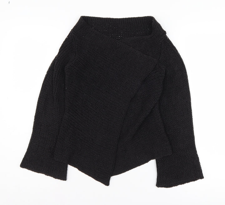 Principles Petite Women's Black Open-Knit Pullover Jumper S