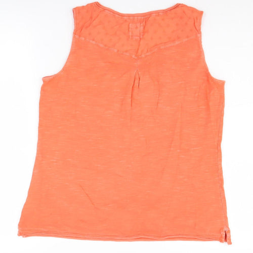 White Stuff Orange Women's Tank Top Size 14 - Casual Cotton
