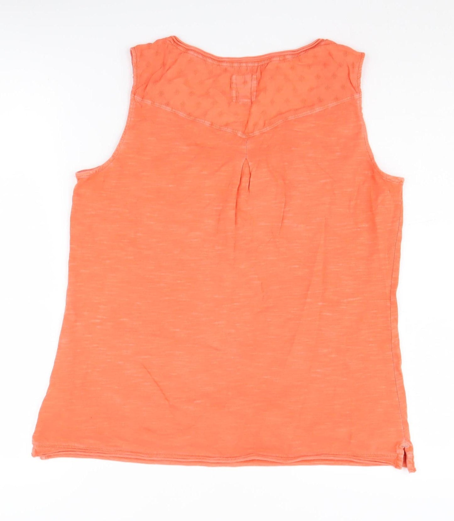 White Stuff Orange Women's Tank Top Size 14 - Casual Cotton