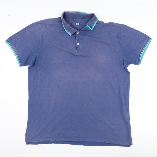 GAP Men's Blue Polo Shirt L Size Cotton Casual