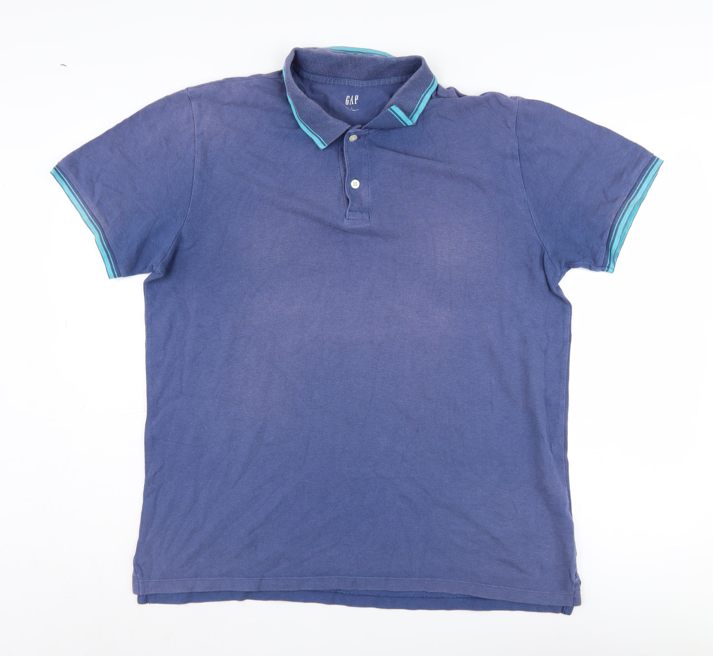 GAP Men's Blue Polo Shirt L Size Cotton Casual
