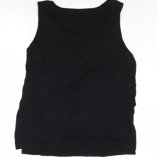 Oasis Women's Black Embroidered Tank Top, Size S