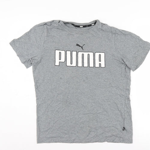 Puma Men's Grey Sports T-Shirt, Size S, Short Sleeve