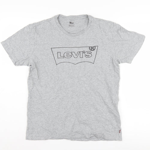 Levi's Grey Men's Medium Logo T-Shirt, Short Sleeve, Classic Style