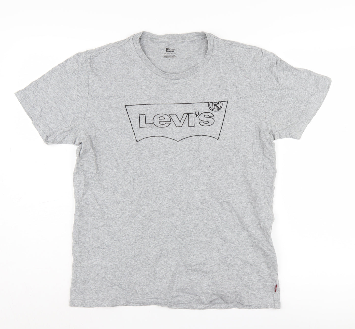 Levi's Grey Men's Medium Logo T-Shirt, Short Sleeve, Classic Style