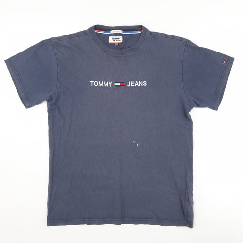 Tommy Jeans Men's Blue XS Logo Crew Neck T-Shirt
