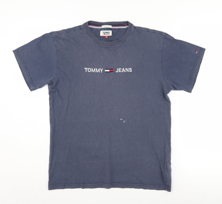 Tommy Jeans Men's Blue XS Logo Crew Neck T-Shirt