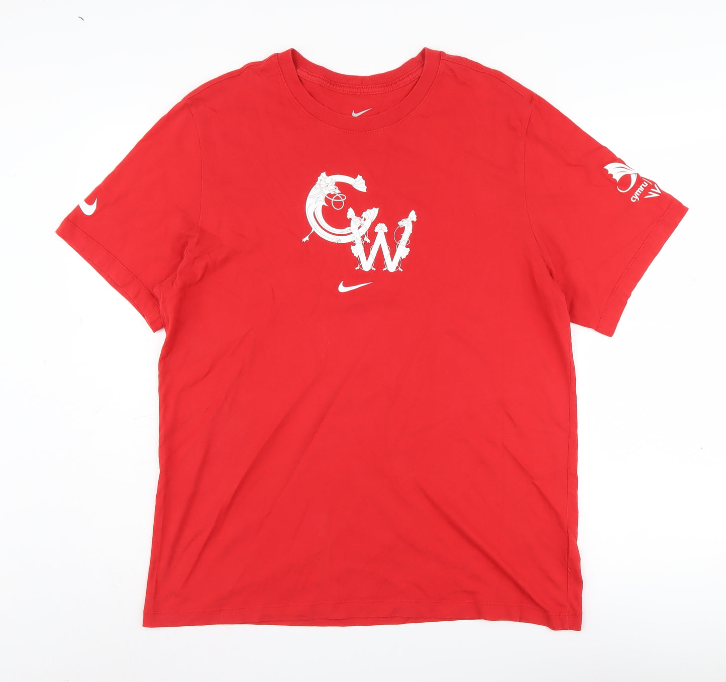 Nike Men's Red Regular Fit Cotton Short Sleeve T-Shirt
