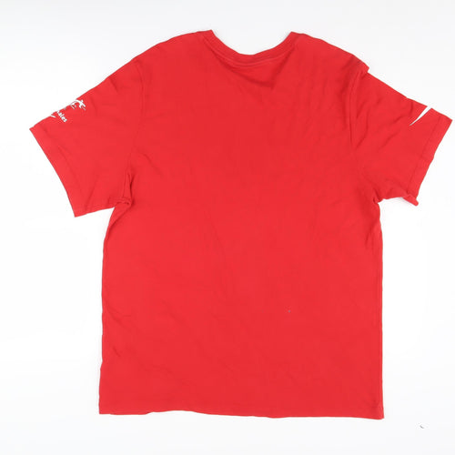 Nike Men's Red Regular Fit Cotton Short Sleeve T-Shirt